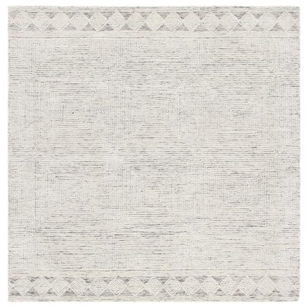 Safavieh 6 x 6 ft. Abstract 100 Percent Wool Pile Square RugIvory & Grey ABT349F-6SQ